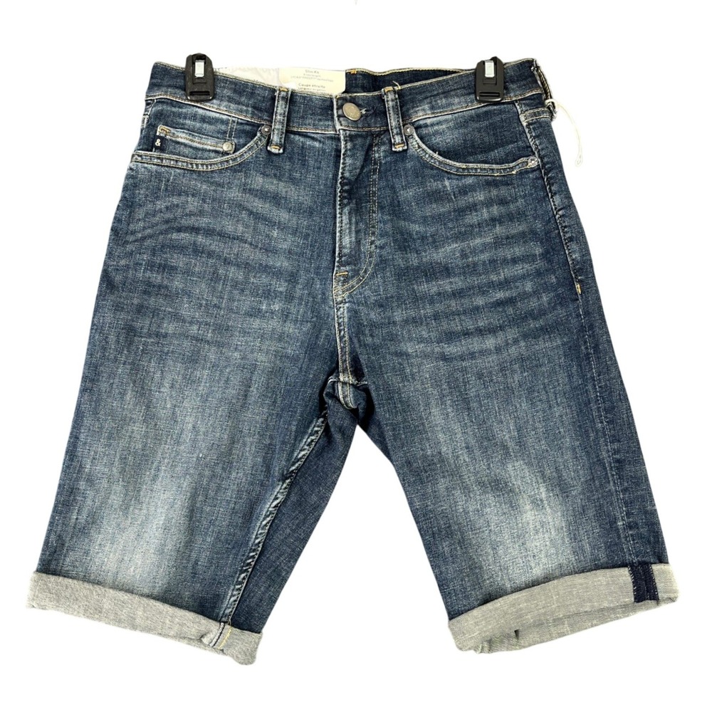 H&M Slim Fit Knee Length Denim Shorts Womens 30 Casual‎ Everyday Stretch Bermuda